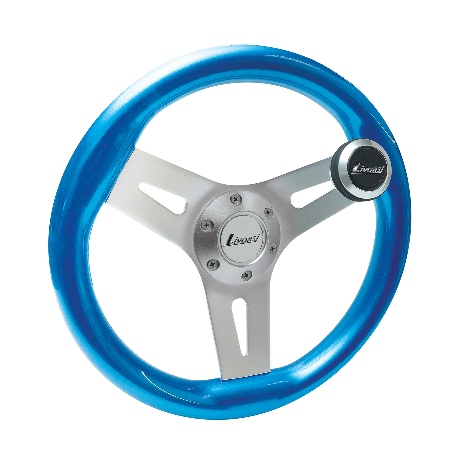 Blue Livorsi Mega Grip wheel kit with speed knob - MGWALBLK-MGWSK